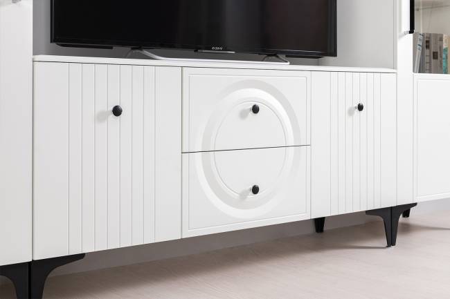 Валенсия стенка в гостиную комнату № 87 цвет белый шагрень Валенсия стенка в гостиную комнату № 87 цвет белый шагрень