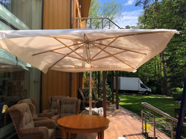 Зонт профессиональный 3х3 м Pompei Braccio белый, слоновая кость 3000х3000 мм