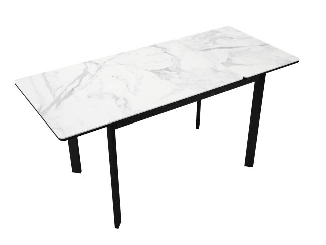 Стол DikLine LK110 Керамика Белый мрамор/подстолье черное/опоры черные