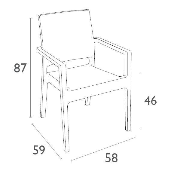 Комплект пластиковой мебели Miami Ibiza антрацит Комплект пластиковой мебели Miami Ibiza антрацит