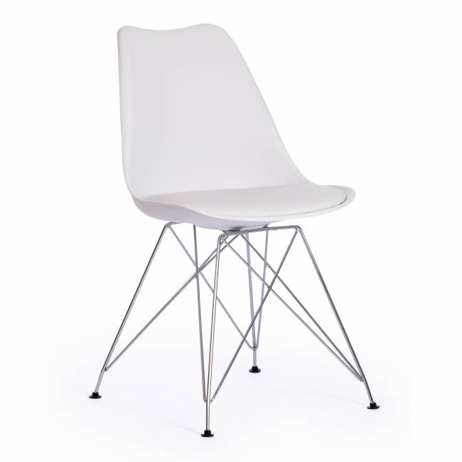 Стул TULIP IRON CHAIR (mod.EC-123) металл/пластик, 54,5*48*83,5см, white (белый) (Комплект из 4 шт.)