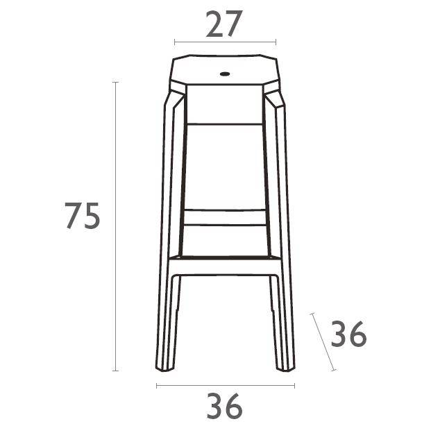 Табурет прозрачный барный Fox 75 янтарный 360х360х750 мм Табурет прозрачный барный Fox 75 янтарный 360х360х750 мм