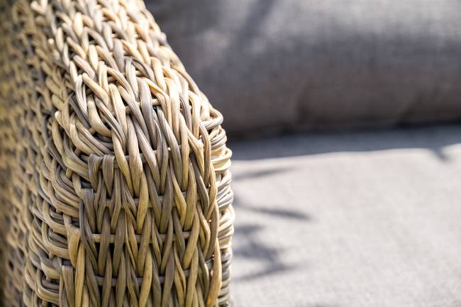 "Кальяри" диван из искусственного ротанга (гиацинт) трехместный, цвет соломенный