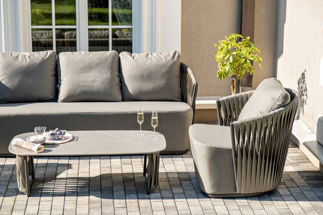 "Флоренция" лаунж-зона из искусственного ротанга, цвет графит (К)