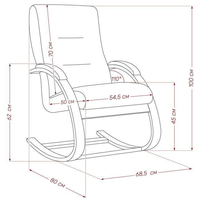Кресло-качалка Leset Милано Орех текстура V14 бирюзовый