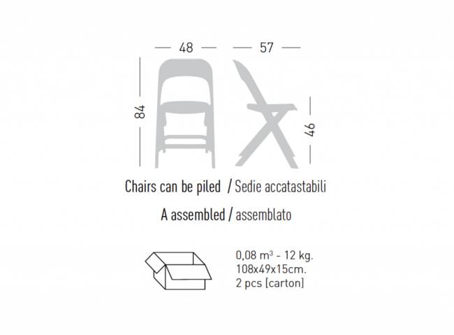 Стул пластиковый складной Flap 480х570х840 мм