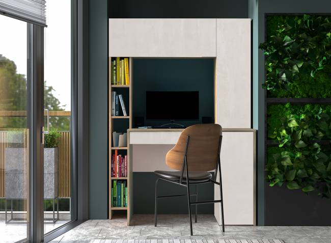 Стол компьютерный Комфорт 12.71 цвет дуб крафт серый/шёлковый камень