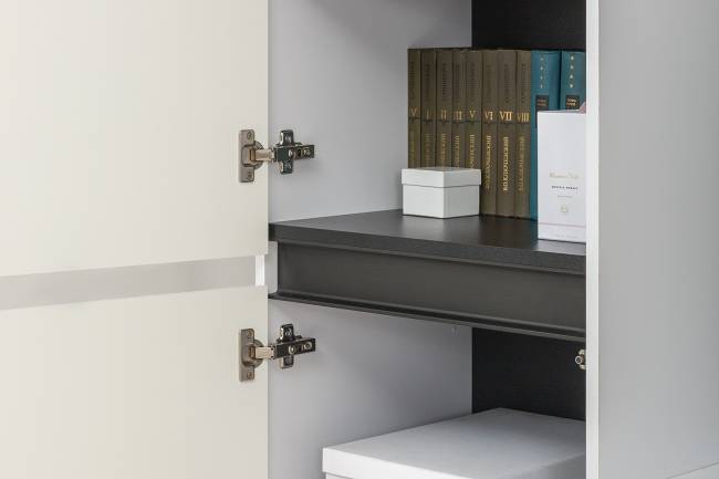 Сидней набор мебели № 42 цвет белый/чёрный/фасады МДФ белый глянец