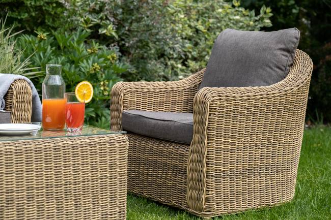 "Кон Панна" лаунж-зона из искусственного ротанга, цвет соломенный