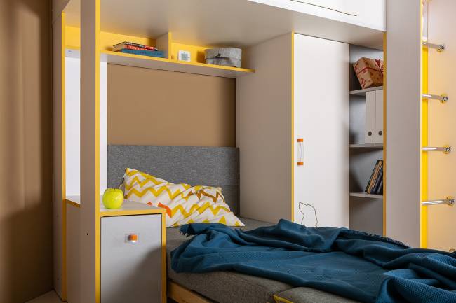 Альфа 11.20 Диванный блок ткань рогожка серая/горчичный