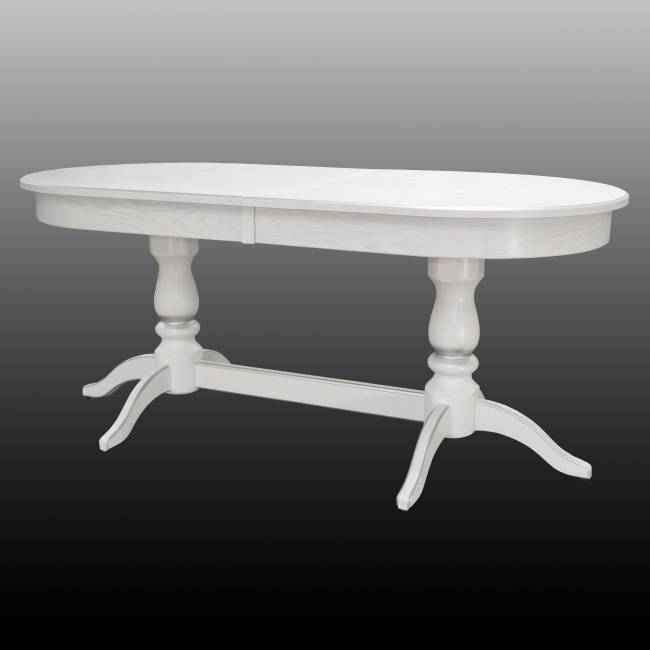 Стол обеденный Тарун 3 раздвижной белый/серебро 150/200*84