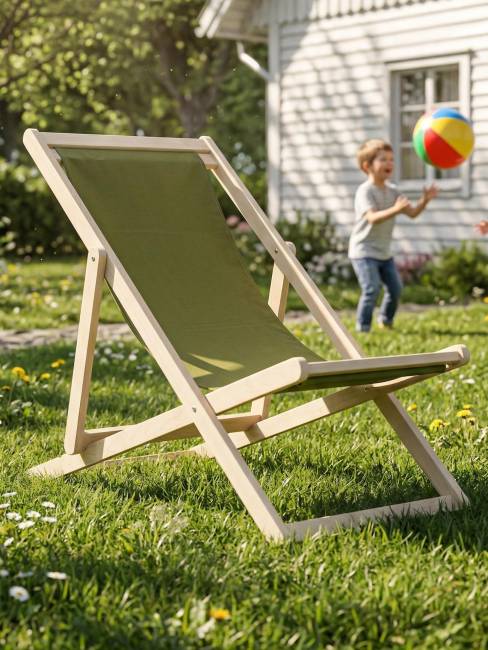 Шезлонг ткань зелёный