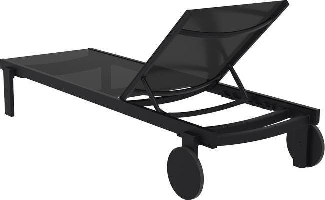 Шезлонг-лежак металлический Casablanca черный 1900х740х310 мм