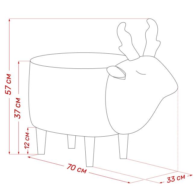 Пуф Leset Оленёнок Milos 16, компаньон Milos 02 Бук