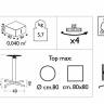 Стол ламинированный обеденный складной Domino белый, цементный 700х700х740 мм