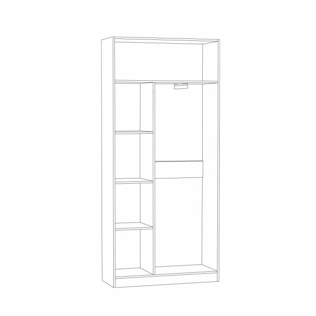 Шкаф Ливерпуль цвет ясень ваниль/белый