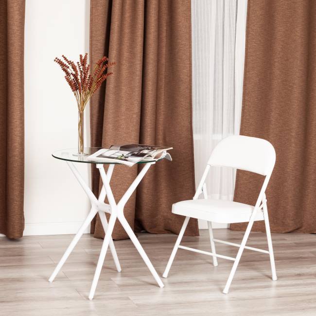 Стул складной FOLDER (mod. 3022G) / 1 шт. в упаковке каркас: металл, сиденье/спинка: экокожа, 46.5 х 47.5 х 79 см, white (белый) / white (белый) белый каркас: металл, сиденье/спинка: экокожа