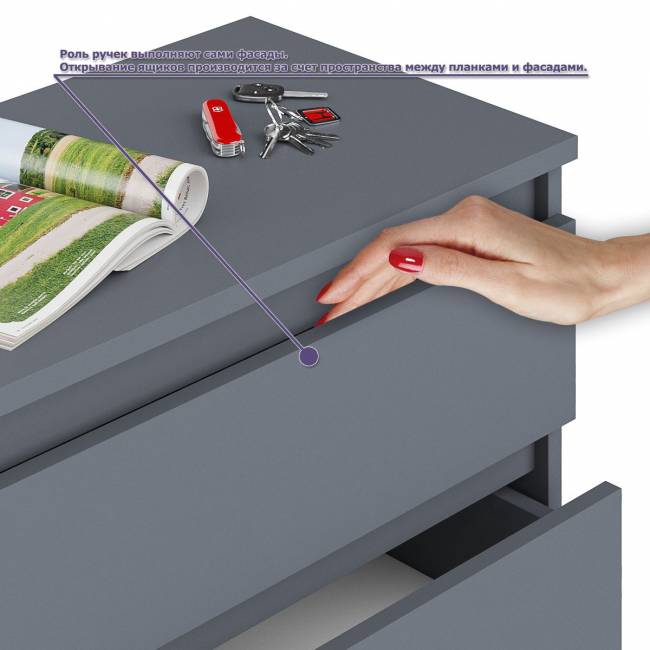 Двухтумбовый стол компьютерный МС-2 с ящиками и тумба-комод МК1200.4 Мори цвет графит Двухтумбовый стол компьютерный МС-2 с ящиками и тумба-комод МК1200.4 Мори цвет графит