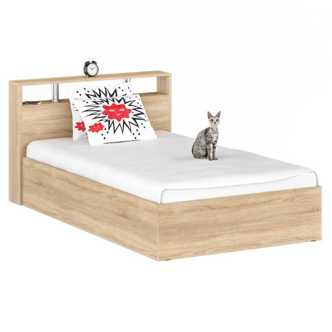 Кровать 1400 Камелия + две тумбы цвет дуб сонома Кровать 1400 Камелия + две тумбы цвет дуб сонома