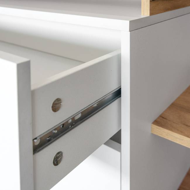 Стенка для гостиной Бэль № 07, цвет дуб крафт золотой/белый премиум