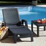 Шезлонг B:rattan MIAMI складной, коричневый (дисконт)