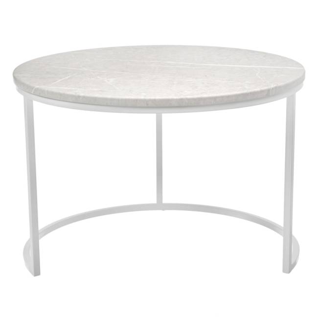 Набор кофейных столиков Tango бежевый мрамор с белыми ножками, 2шт Набор кофейных столиков Tango бежевый мрамор с белыми ножками, 2шт