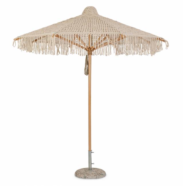 Зонт садовый плетеный Ø2.5 м Boho Macrame натуральный Ø2500 мм