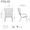 Лаунж-кресло пластиковое Folio антрацит 720х810-925х1130-1065 мм