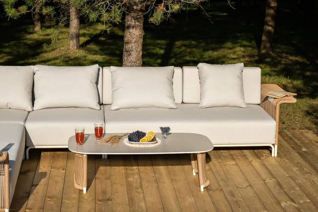 "Мальдивы" трансформирующаяся лаунж-зона из искусственного ротанга, цвет соломенный (К)