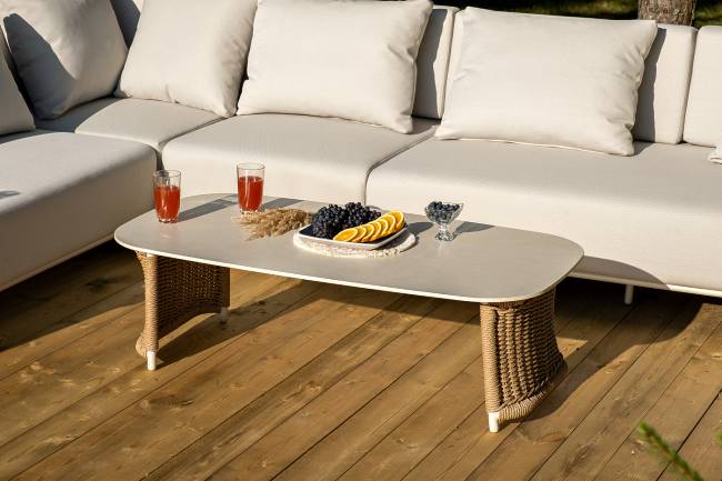 "Мальдивы" трансформирующаяся лаунж-зона из искусственного ротанга, цвет соломенный (К)