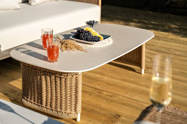 "Мальдивы" трансформирующаяся лаунж-зона из искусственного ротанга, цвет соломенный (К)