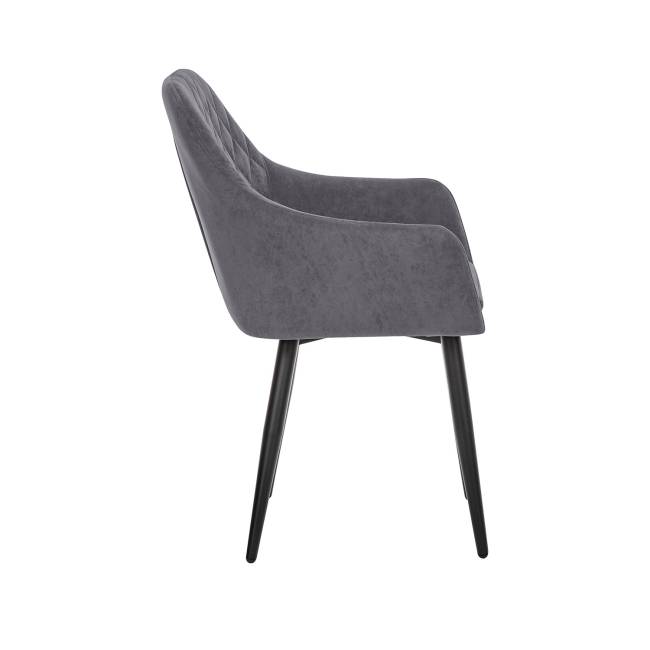 Стул с подлокотниками Leset Слим, каркас Черный, велюр Графит Графит Черный Стул с подлокотниками Leset Слим, каркас Черный, велюр Графит Графит Черный