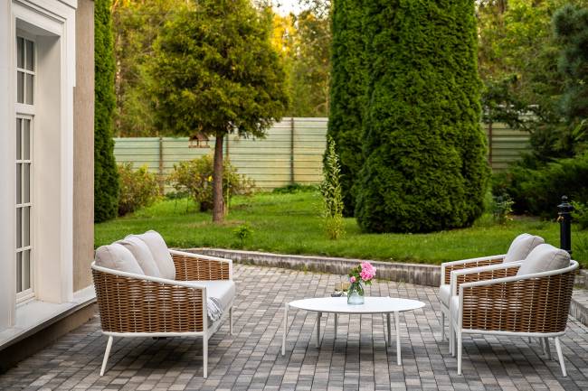 "Тоскана" лаунж-зона из искусственного ротанга, цвет соломенный (К)