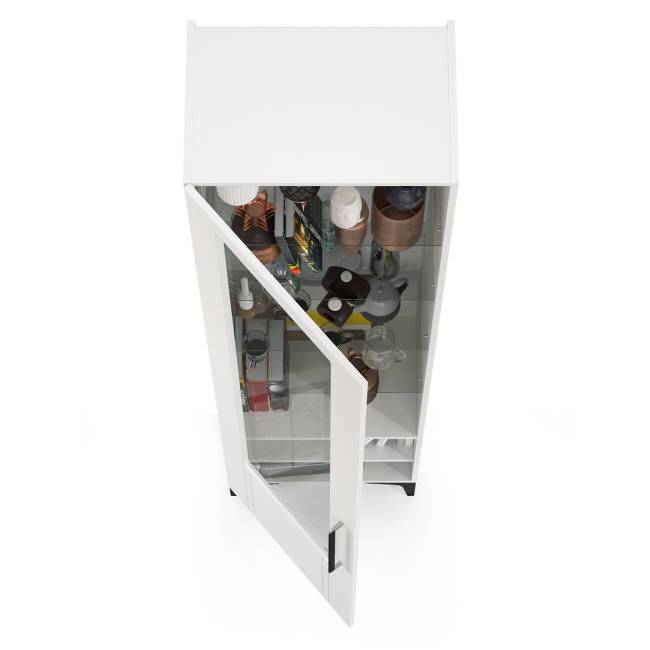 Шкаф-пенал Валенсия 13.218 цвет белый шагрень