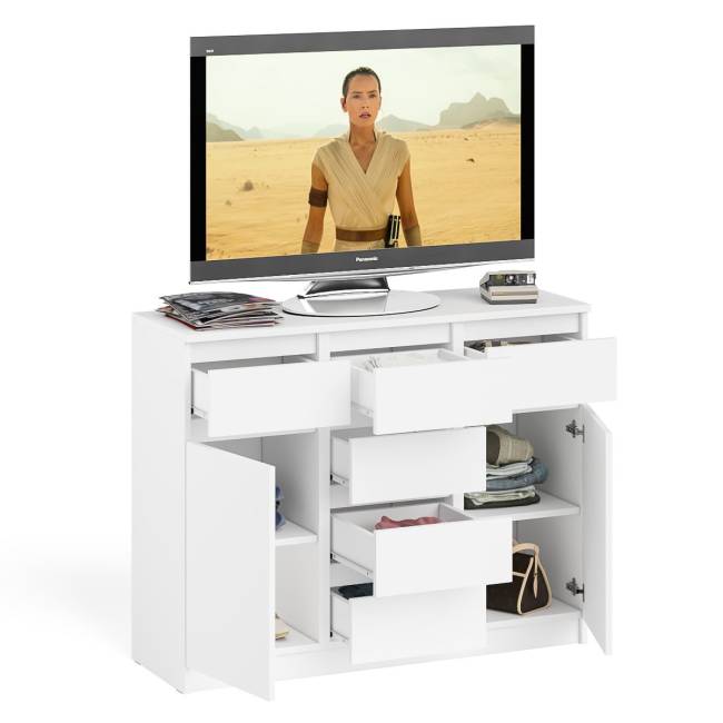 Комод с ящиками и дверками Мори МК1200.4 цвет белый