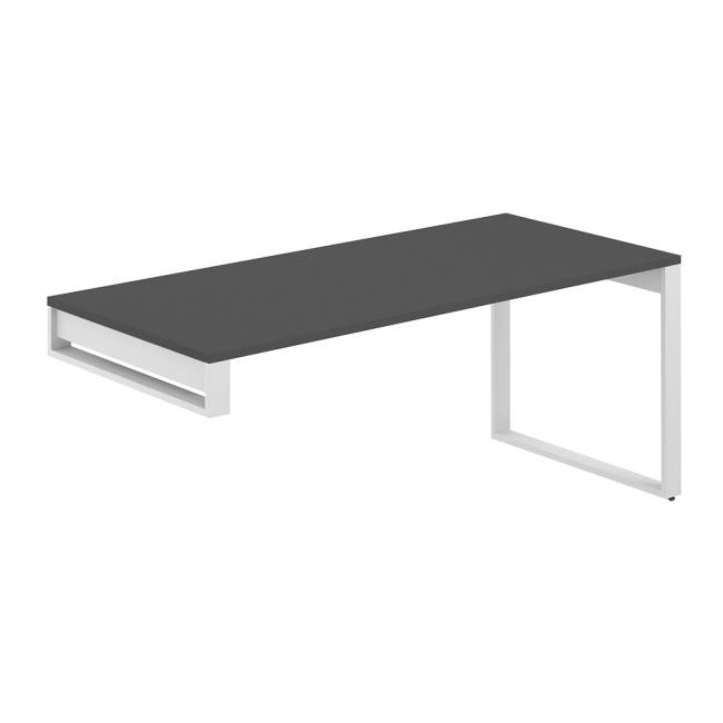 AG.001.AN.72.WH / Стол 1800х800х750 на опорную тумбу / профиль О-образный: 70х20 белый;  столешница: антрацит