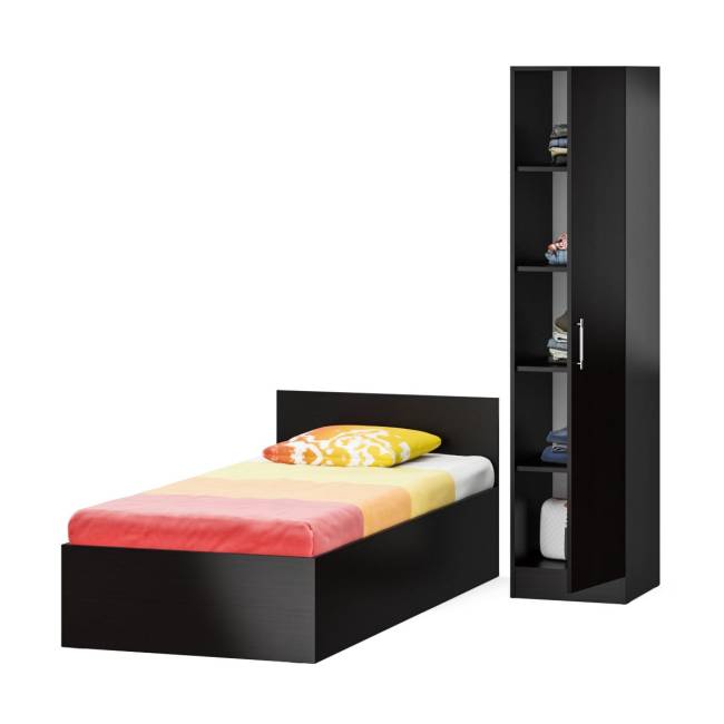 Кровать односпальная 900 с пеналом Стандарт цвет венге Кровать односпальная 900 с пеналом Стандарт цвет венге