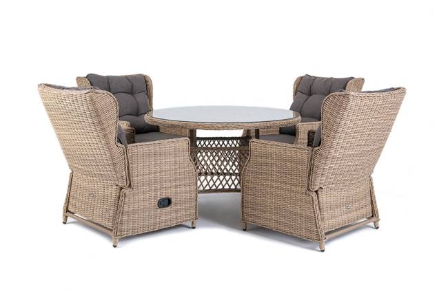 "Лацио" обеденная группа из искусственного ротанга, цвет соломенный "Лацио" обеденная группа из искусственного ротанга, цвет соломенный