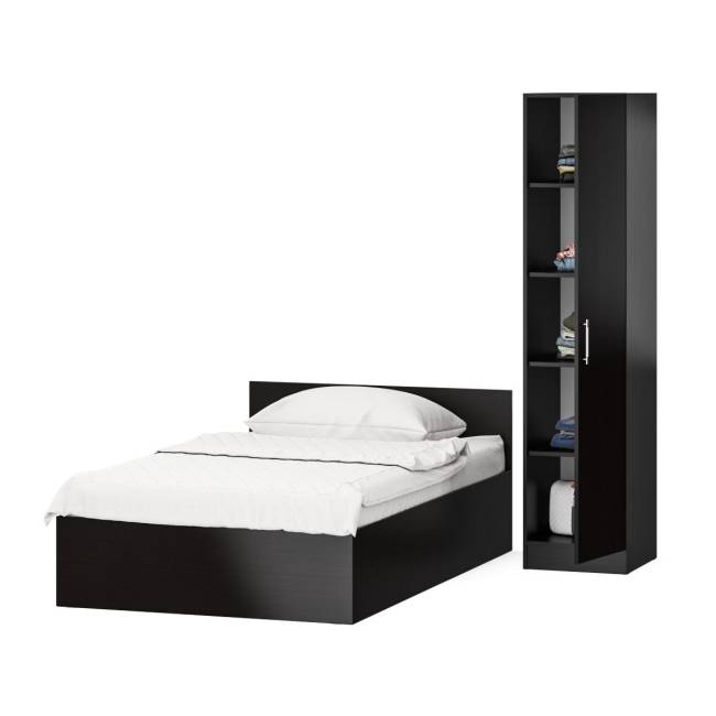 Кровать односпальная 1200 с пеналом Стандарт цвет венге Кровать односпальная 1200 с пеналом Стандарт цвет венге