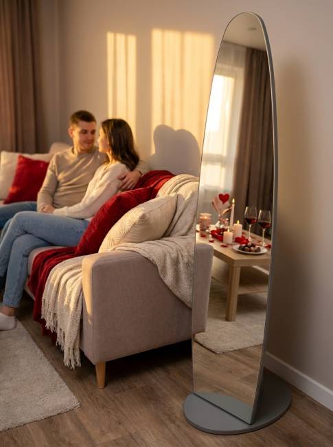 Зеркало напольное Стелла 1 графит темный  157,8 см х 40,4 см