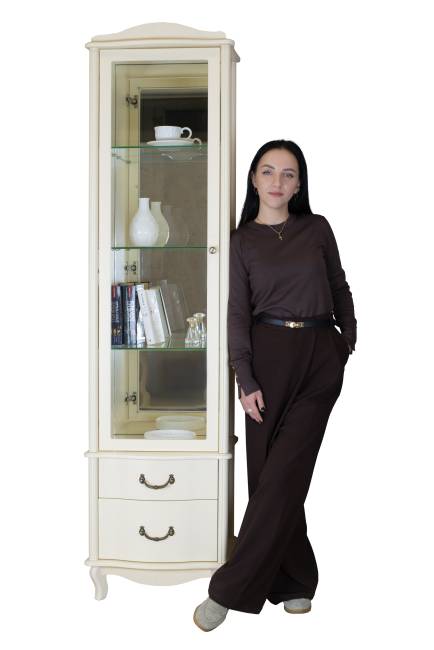 Шкаф-витрина Джульетта, дуб шампань Л