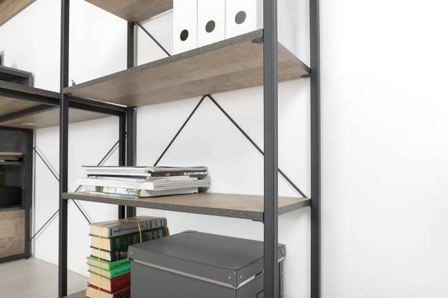 Два открытых стеллажа и стеллаж 13.151.02 Трувор цвет дуб гранж песочный/интра Два открытых стеллажа и стеллаж 13.151.02 Трувор цвет дуб гранж песочный/интра