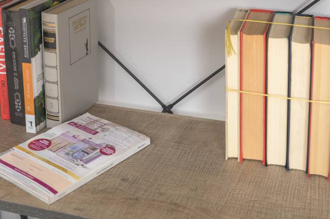 Открытый стеллаж с полками и стеллаж Трувор 13.151.02 цвет дуб гранж песочный/интра