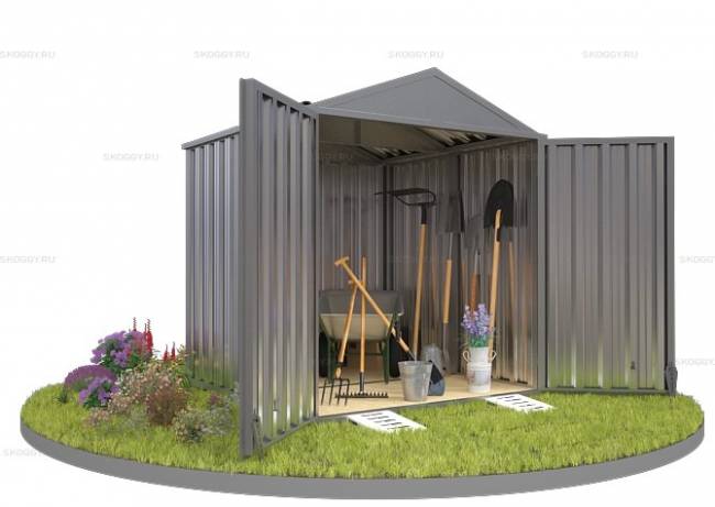 Хозблок SKOGGY секционный с двускатной крышей 2 х 2 м, цинковый