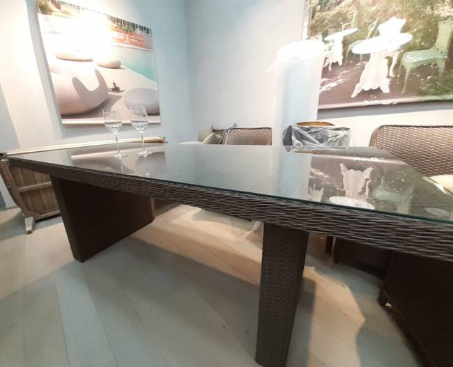 Стол плетеный обеденный Barcelona светло-коричневый 2000х900х720 мм Стол плетеный обеденный Barcelona светло-коричневый 2000х900х720 мм