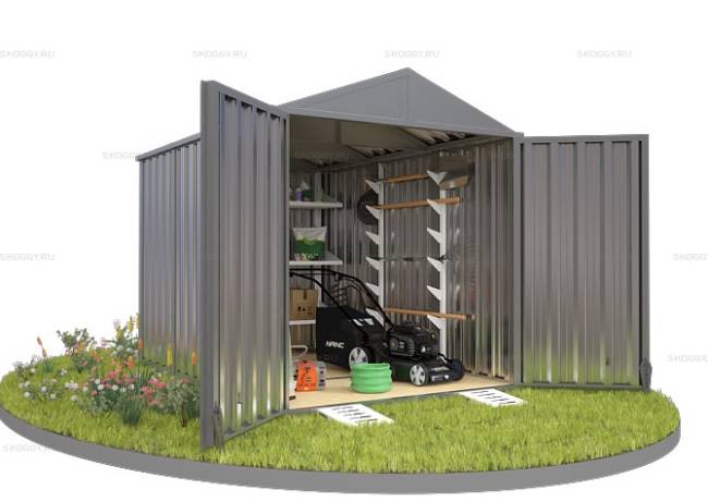 Хозблок SKOGGY секционный с двускатной крышей 3 х 2 м, цинковый