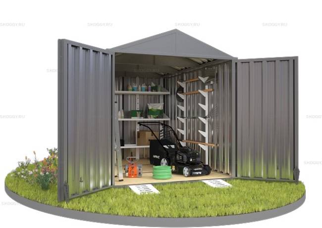 Хозблок SKOGGY секционный с двускатной крышей 3 х 2 м, цинковый