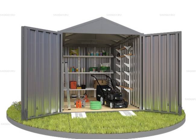 Хозблок SKOGGY секционный с двускатной крышей 3 х 2 м, цинковый