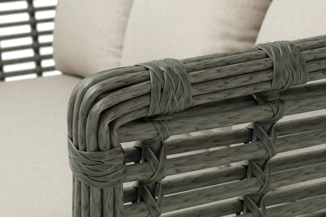 "Валенсия" диван из искусственного ротанга трехместный, цвет серый