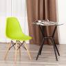 Стул CINDY (EAMES) (mod. 1801) дерево бук/металл/сиденье пластик, 45x51x82 см, Olive (оливковый)  (Комплект из 4 шт.) оливковый